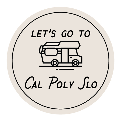 let's go to cal poly slo sticker with a van