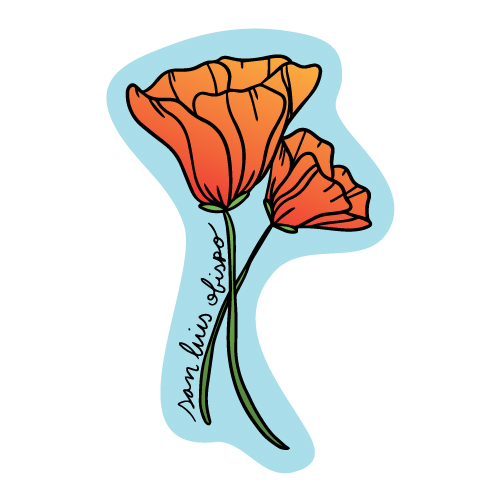 california poppy sticker