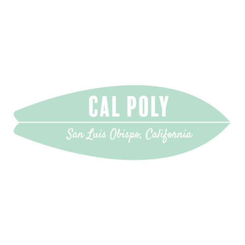 Cal Poly SLO surfboard sticker